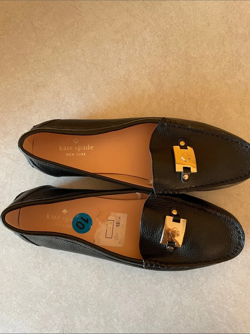 KATE SPADE Carmen Black Leather Loafers Sz. 10